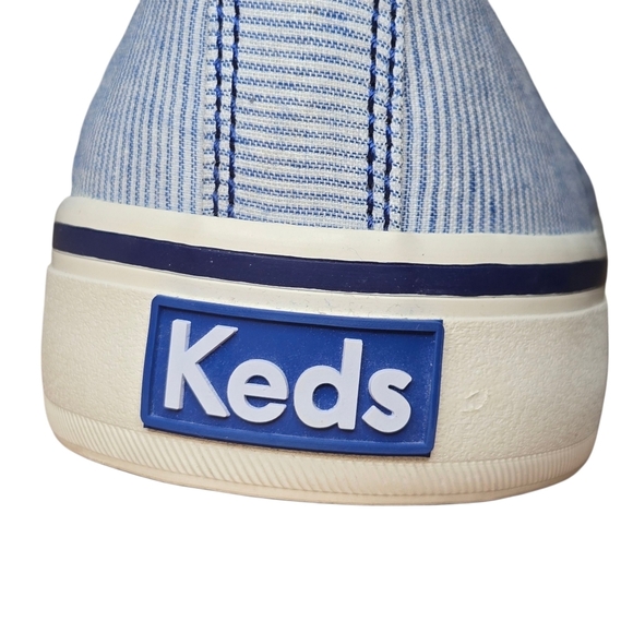 KEDS Womens Double Wash Blue Striped Low Top Comfort Shoes Size 9 - Picture 8 of 12